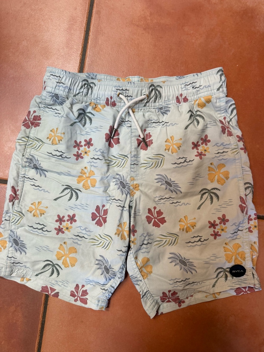 RVCA‎ Men’s Light Blue Tropical Floral Swim Trunks